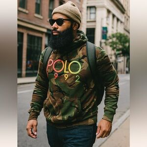 Polo Ralph Lauren 1992 Stadium Polo Camo Hoodie Small NWT